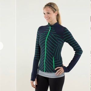 Lululemon"Forme Jacket * Cuffins Slalom Stripe Inkwell / Inkwell